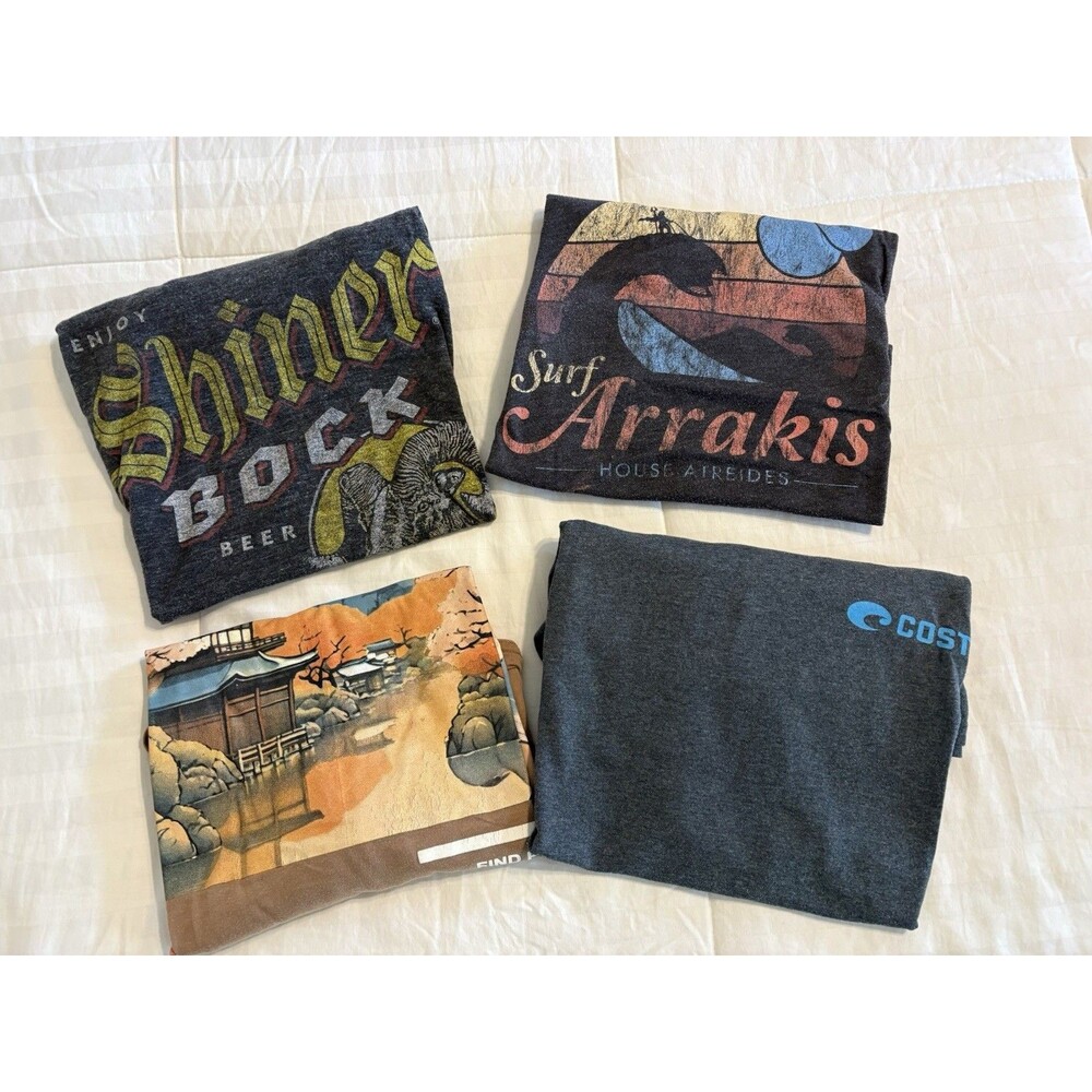 Men’s Tees T-Shirt Custom Bundle Sz Large 4 Tees